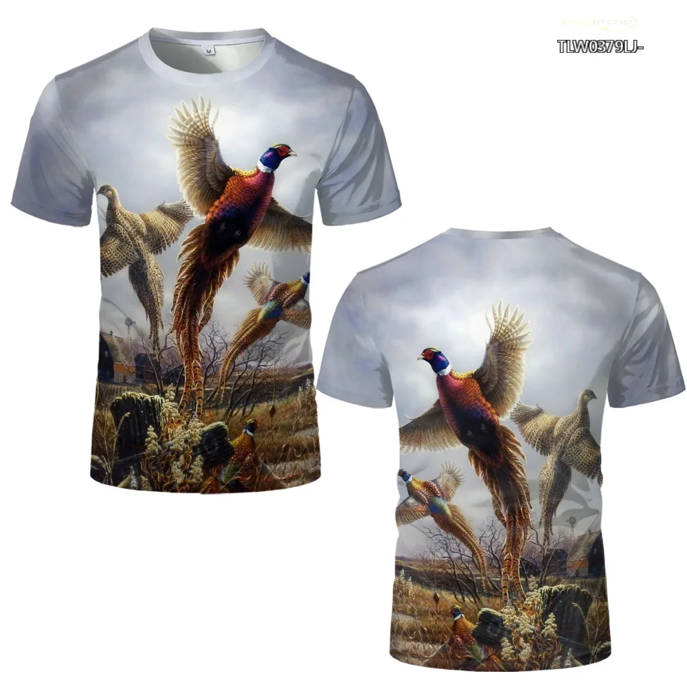 

Футболка мужская с забавными птицами, летающая рубашка с принтом попугаев, с круглым вырезом, уличная одежда оверсайз, футболка с коротким р...