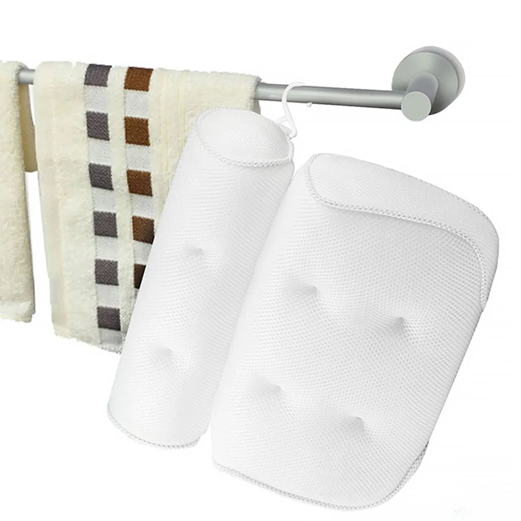 

Нескользящая подушка для ванны спа, 3D сетчатая подушка для ванны, подушка для отдыха на голову с присосками, подушка для поддержки спины и ше...