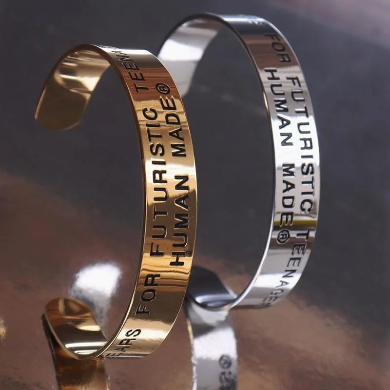 

22SS высококачественные Простые Ювелирные изделия для пар с надписью, браслет ручной работы, трековая Пряжка для мужчин и женщин, материал из ...