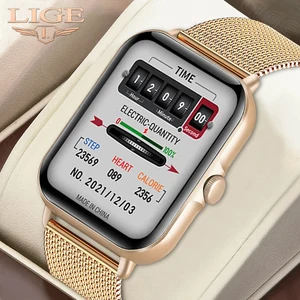 LIGE 2022 Bluetooth Answer Call Smart Watch Men Full Touch Dial Call Fitness Tracker Watch Waterproo