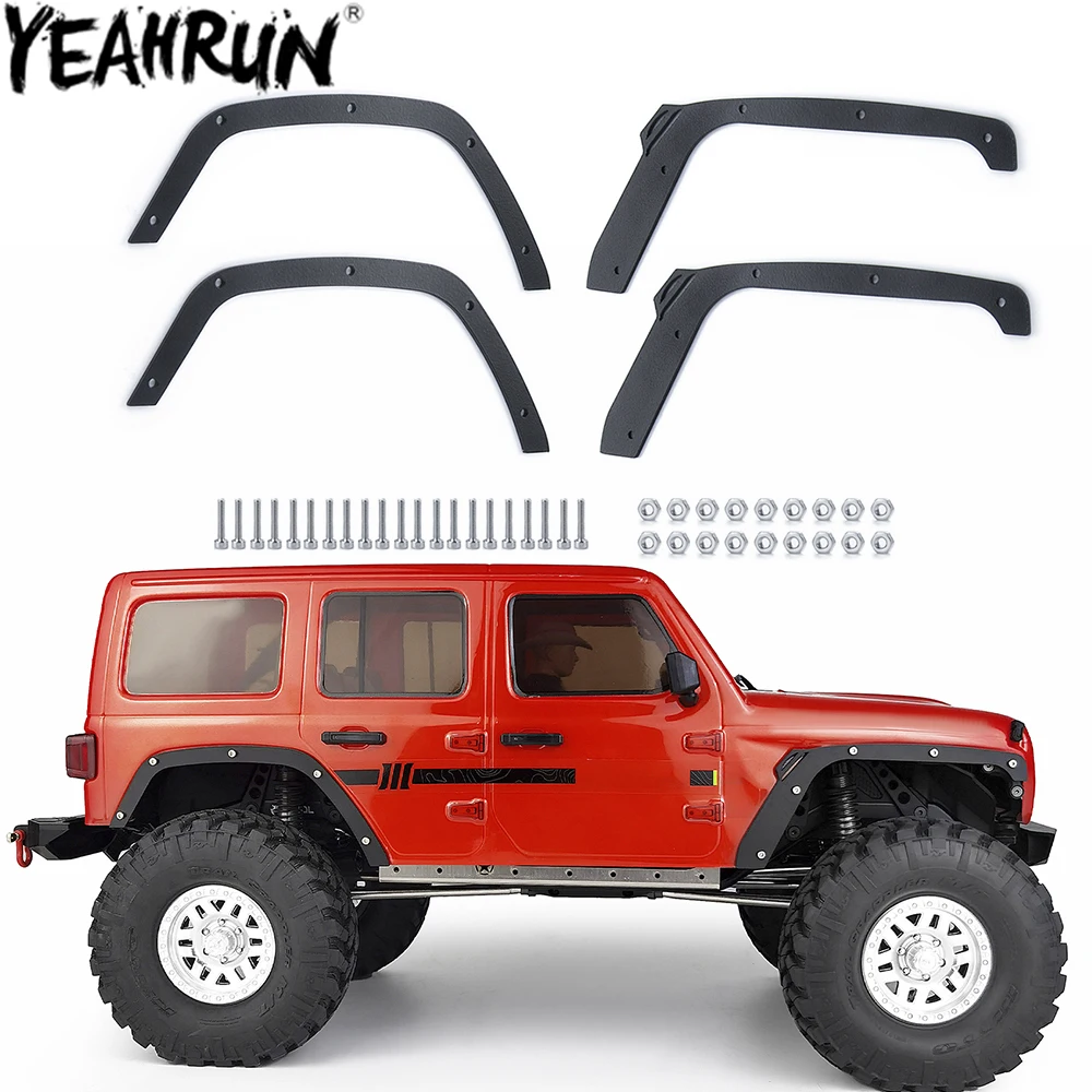 

YEAHRUN RC Car Mud Fenders Flares Metal Wheel Eyebrows for 1/10 Axial SCX10 III AXI03007 RC Crawler Car Body Shell Upgrade Parts