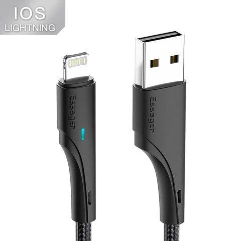 USB-кабель Essager для iPhone 13 12 11 Pro Max XRS Max 8 7 6s Plus, провод для быстрой зарядки для iPhone iPad, зарядное устройство, шнур для зарядки