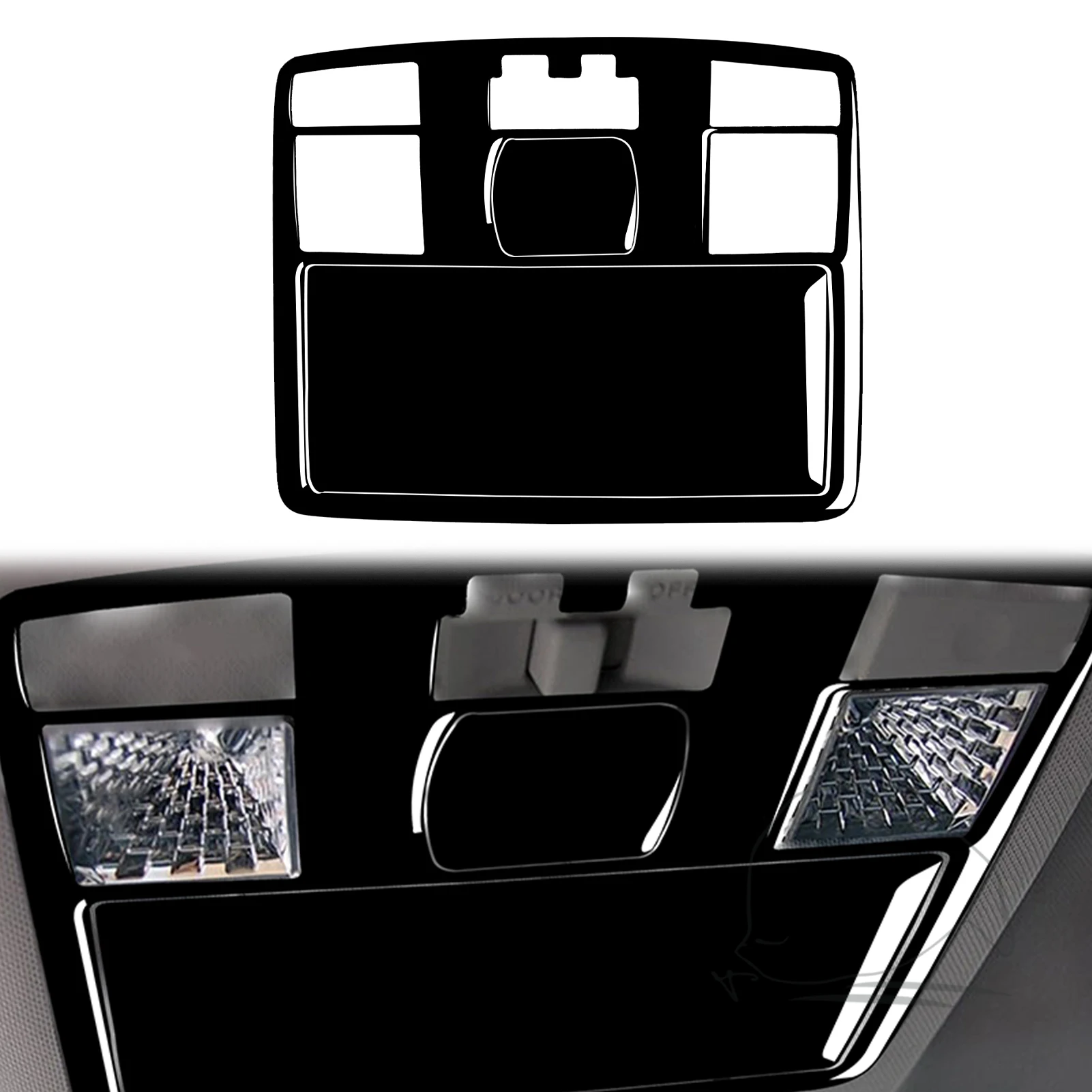 

Для Mazda RX8 2004 2005 2006 2007 2008 черные пластиковые аксессуары салон автомобиля передняя лампа для чтения панель отделка наклейка украшение