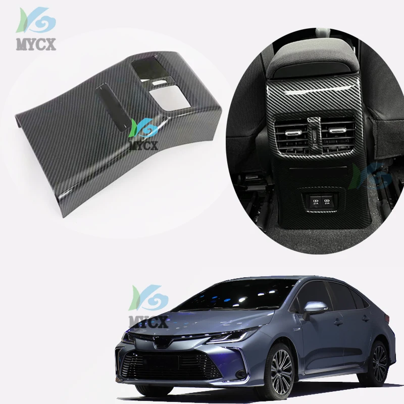 

Carbon Fiber Look Rear Air Vent Cover For Toyota Corolla E210 12th Gen 2019 2020 Rear Armrest Box Cover