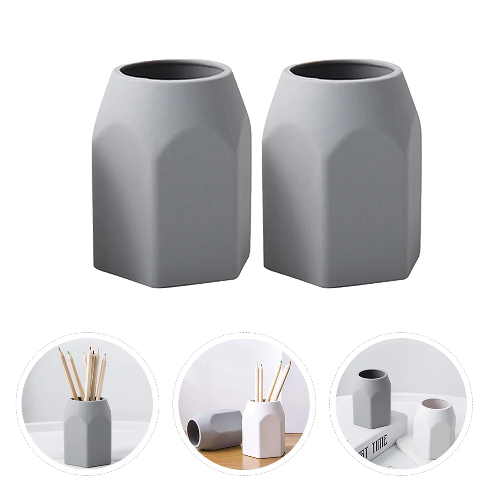 

2pcs Designed Environmentally Friendly Makeup Brush Holder Desk Pen Holder for Desk Office School