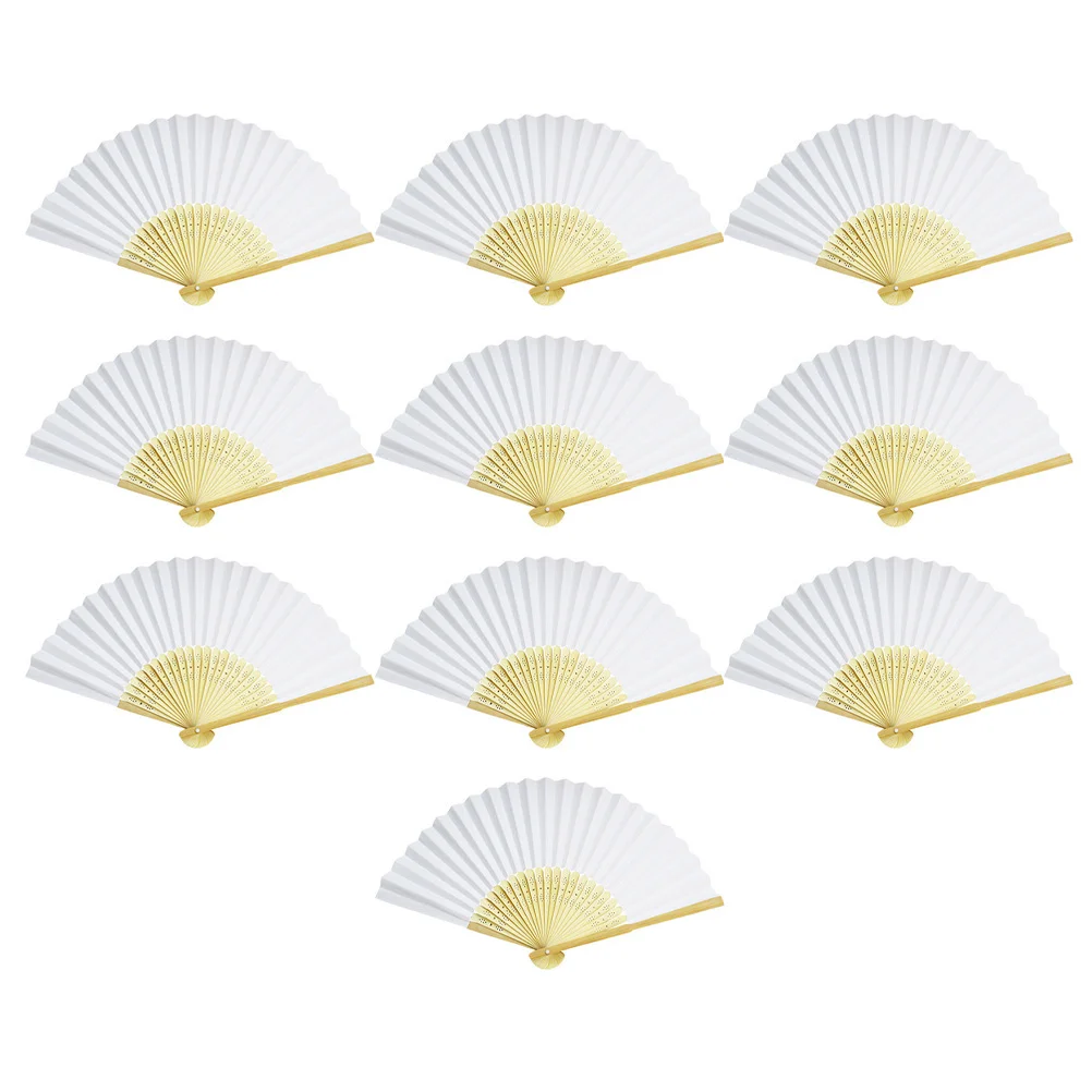 

10pcs DIY Painting Fans Blank Folding Fan Children's Educational Drawing Toys