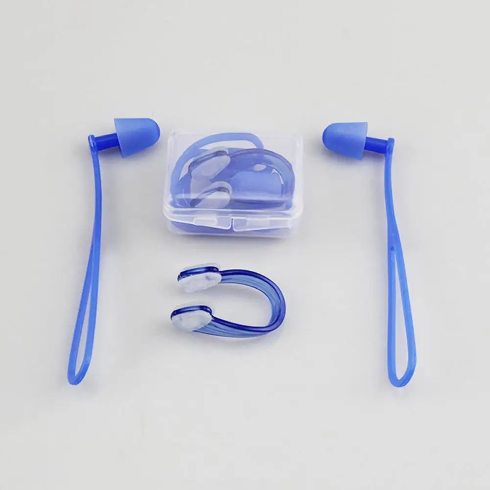 

4pcs Swimming Earplugs Waterproof Nose Clip Prevent Noise Water Ear Plug Supplies Dive Swim Reduction Silicone S H4q6