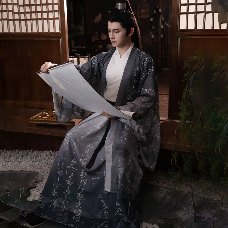Hanfu Yasheng Wei Jin в китайском стиле черный серый супер бессмертный и элегантный