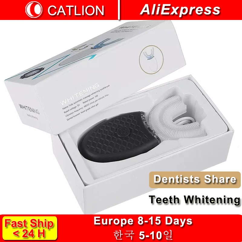 

Электрическая зубная щетка CATLION Sonic, перезаряжаемая через Usb, Силиконовая Водонепроницаемая зубная щетка Ipx8, U 360, насадки для чистки, отбеливания зубов