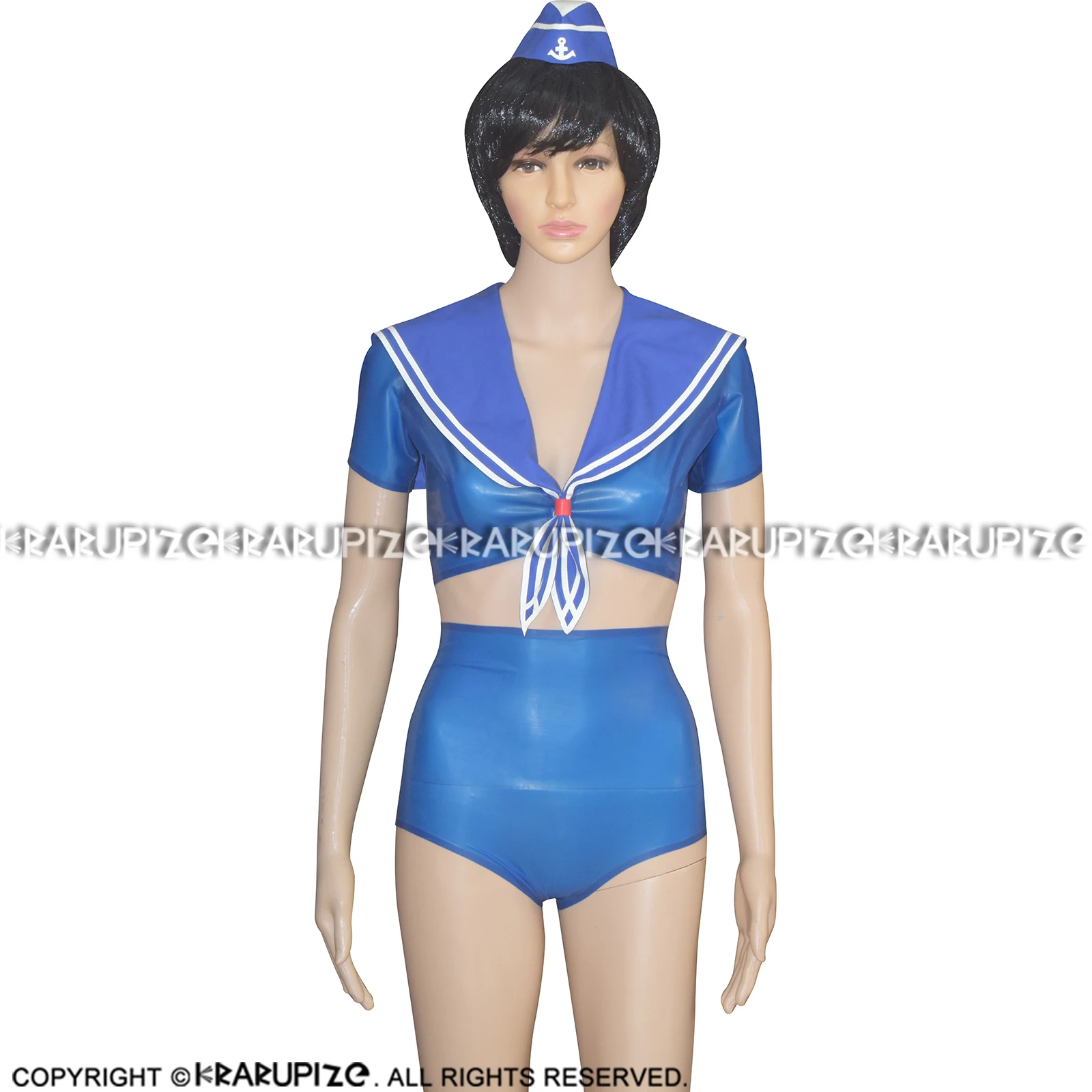 Пикантные мини-матросские резиновые латексные Unifrom короткие боковые кепки с