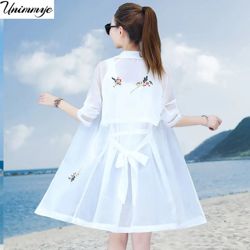 

Women's Sun Protection Coat Summer New Korean Style Fashion Thin Anti-UV Breathable Clothing Long Sleeve Female Jacket J374