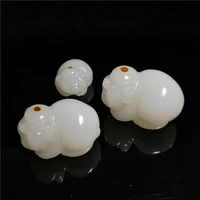 hot selling natural hand carve jade three dimensional pig necklace pendant plaything fashion jewelry men women luck gifts
