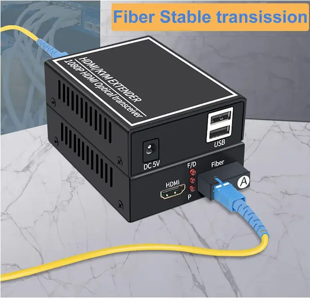One pair hdmi kvm extender over fiber optical hdmi to fiber optical converter up to 20km sm sc connector