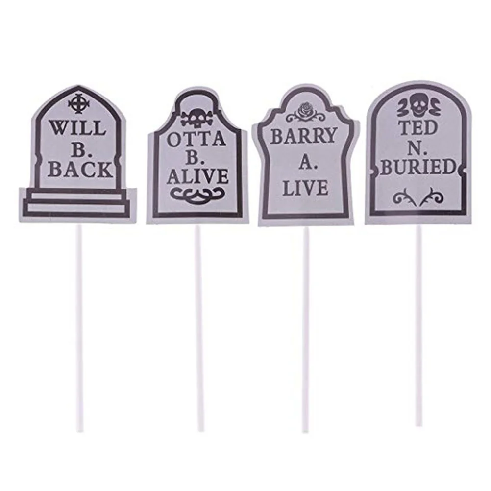 

Tombstone Cupcake Cake Decorations Topper Graveyard Toppers Pick Picks Dessert Ornament Horrible Muffinbirthday Themedinsert