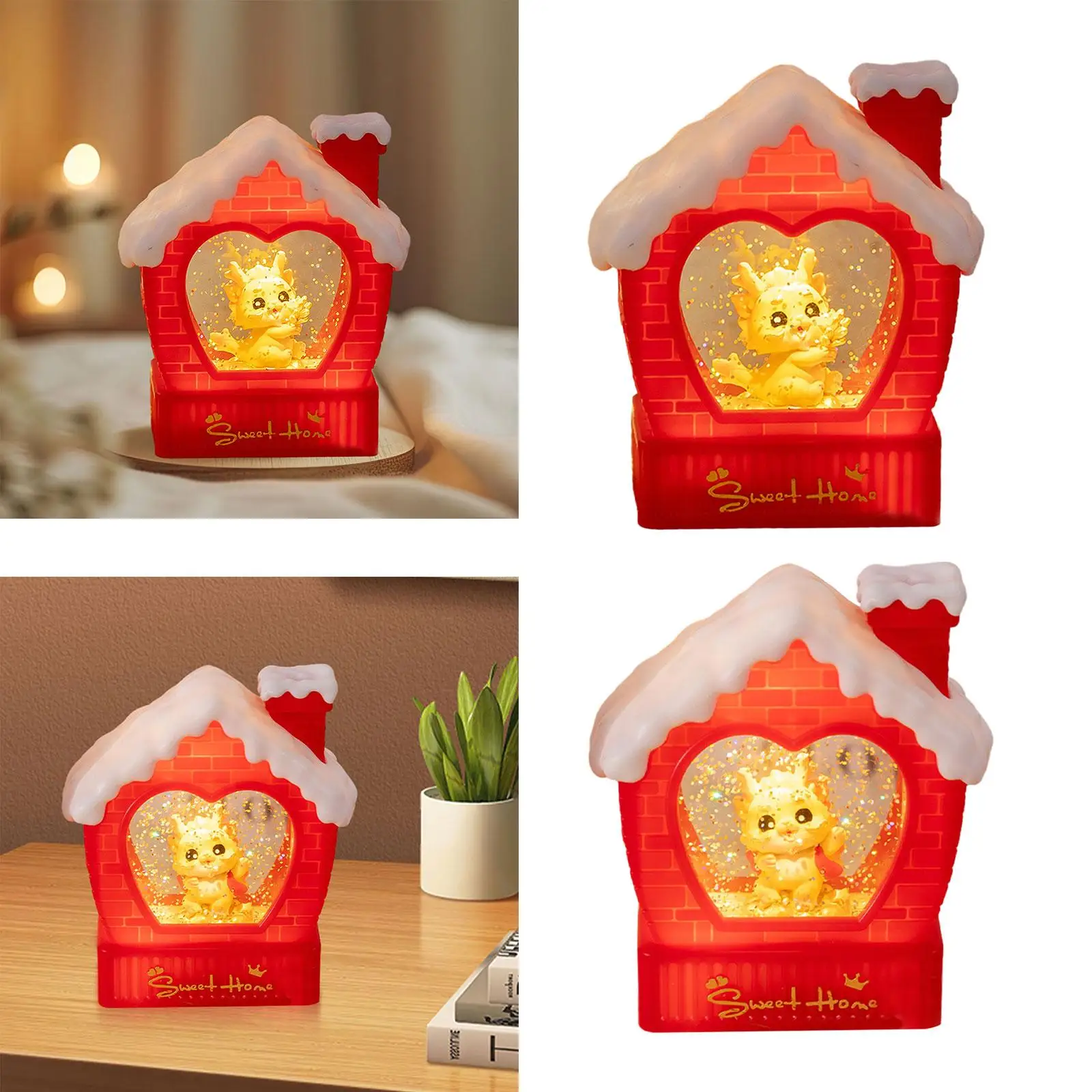 Портативный фонарь Dragon Year Snow Globe с музыкой для домашнего отдыха