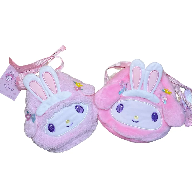 

Sanrio Anime Toys Melody Crystal Super Soft Pocket Small Cotton Creative Flower Cartoon Small Bag Storage Kawaii Girl Small Gift