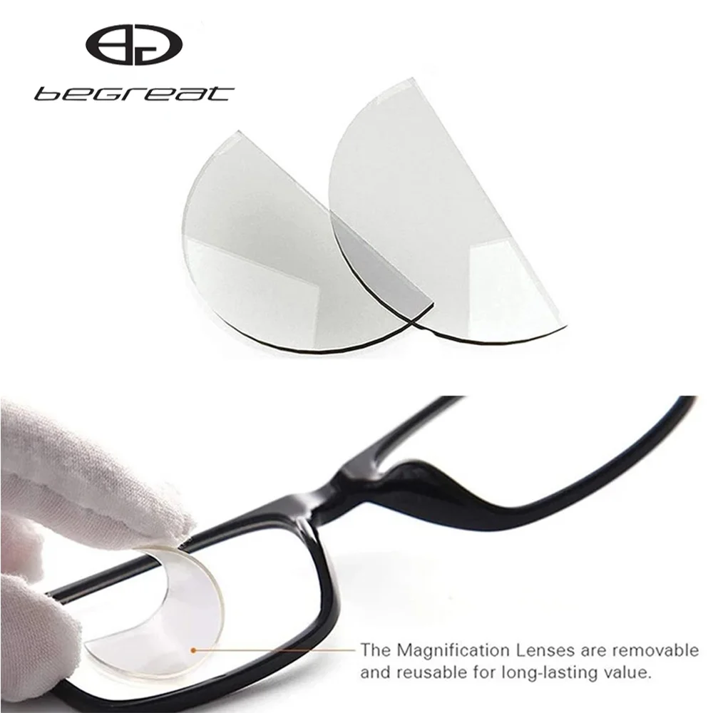 

BEGREAT Newest Liquid Silicone Bifocal Reading Lens Stick-on Presbyopic Lenses Magnification Reusable Bifocal Lenses Eyeglass