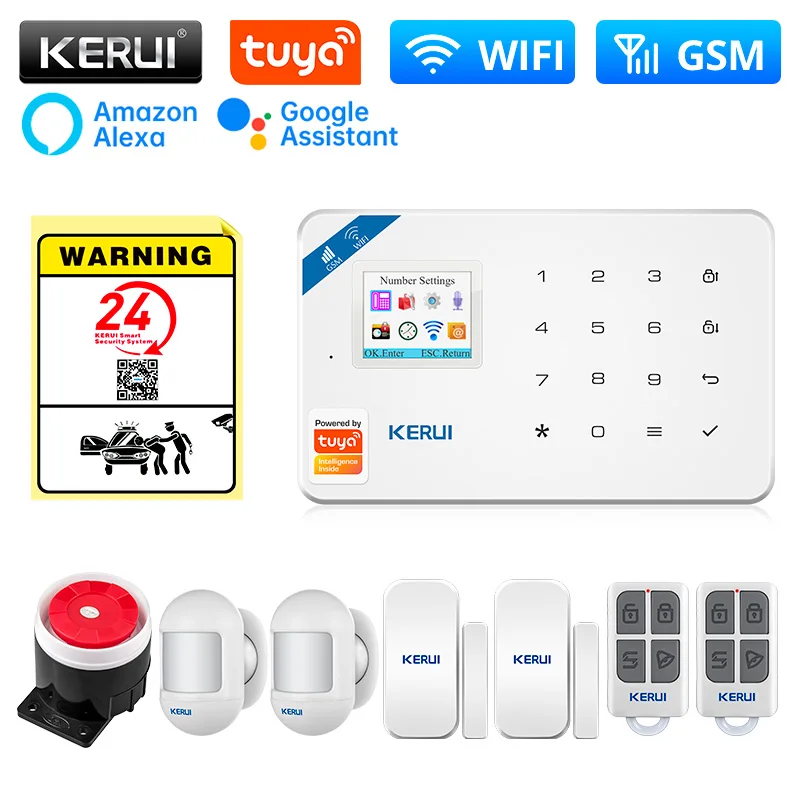 

Доставка для системы сигнализации ES/MX/RU KERUI W181 Wi-Fi GSM комплект домашней сигнализации Tuya Smart APP датчик движения датчик двери