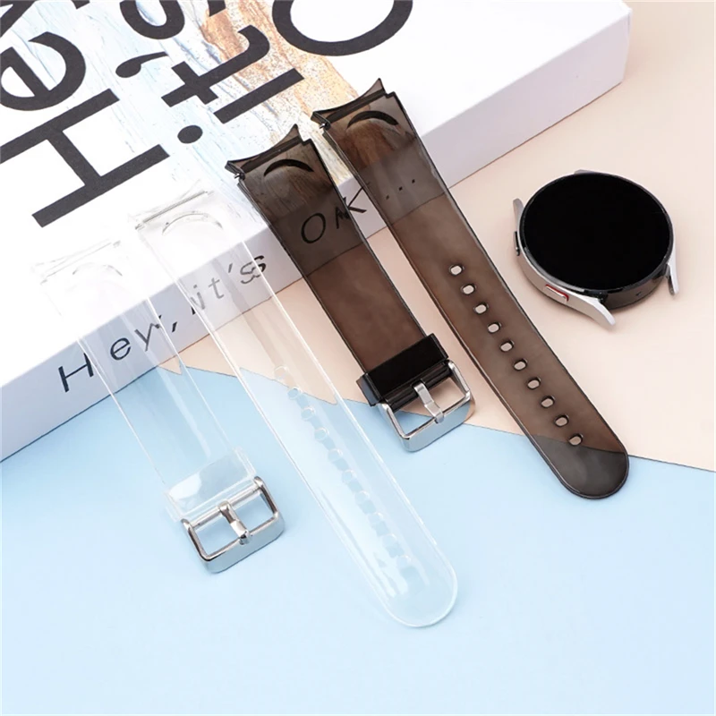 

Sport Breathable Transparent Watchband For Samsung Galaxy Watch 4 Classic 46mm 42mm 44mm 40mm Clear Plastic 22MM Soft Bracelet