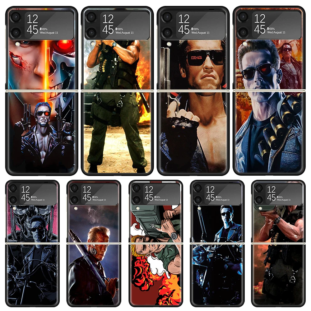 Фото Чехол для телефона «Арнольд Шварценеггер Терминатор» для Samsung Galaxy Z Flip3 Flip4 Flip5 Flip6 Flip7 для Z Flip 7 6 5 4 3 5G Hard Fold №1
