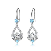genuine 925 sterling silver 1carat cubic zircon earring jewelry for women fine peridot silver 925 jewelry orecchini drop earring