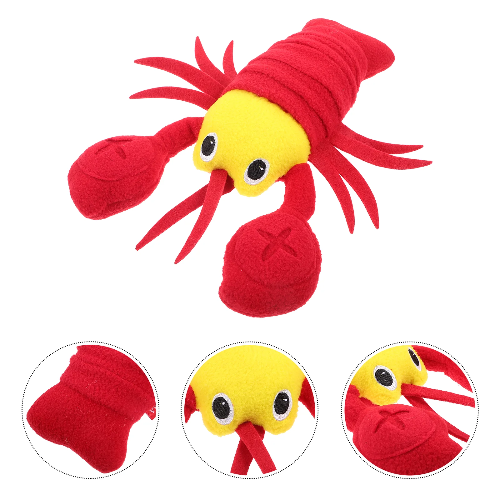 

Pet Plush Toys Dog Stuffed Animals Cartoon Shrimp Shaped Pets Chewing Interactive Squeaky Dogs Teething Biting Bundle Lovely