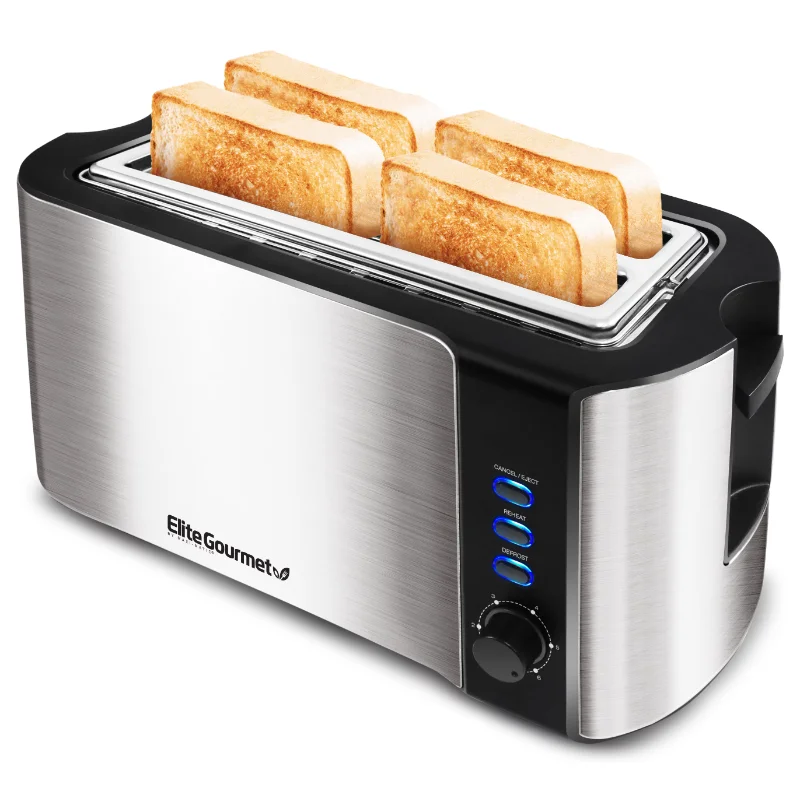 

Elite Platinum Stainless Steel 4 Slice Long Slot Toaster