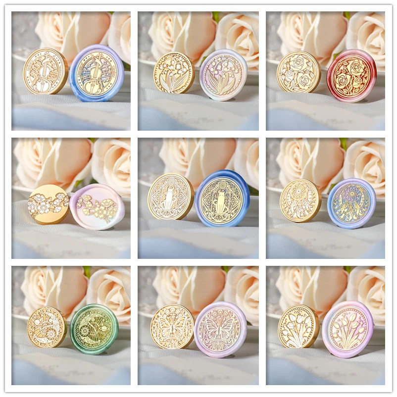 

Европейская печать в виде листьев для скрипки, восковая печать, сделай сам, печать в виде Ловца снов лилии, почтовые штампы, хобби, Свадебный ...