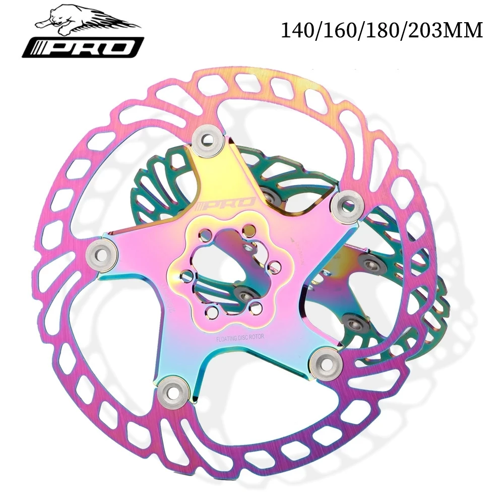 

IIIPRO Mountain Bike Brake Disc Rotor Rainbow Hollow Cooling Heat Dissipation MTB Bicycle Floating Disk 140/160/180/203mm AM DH