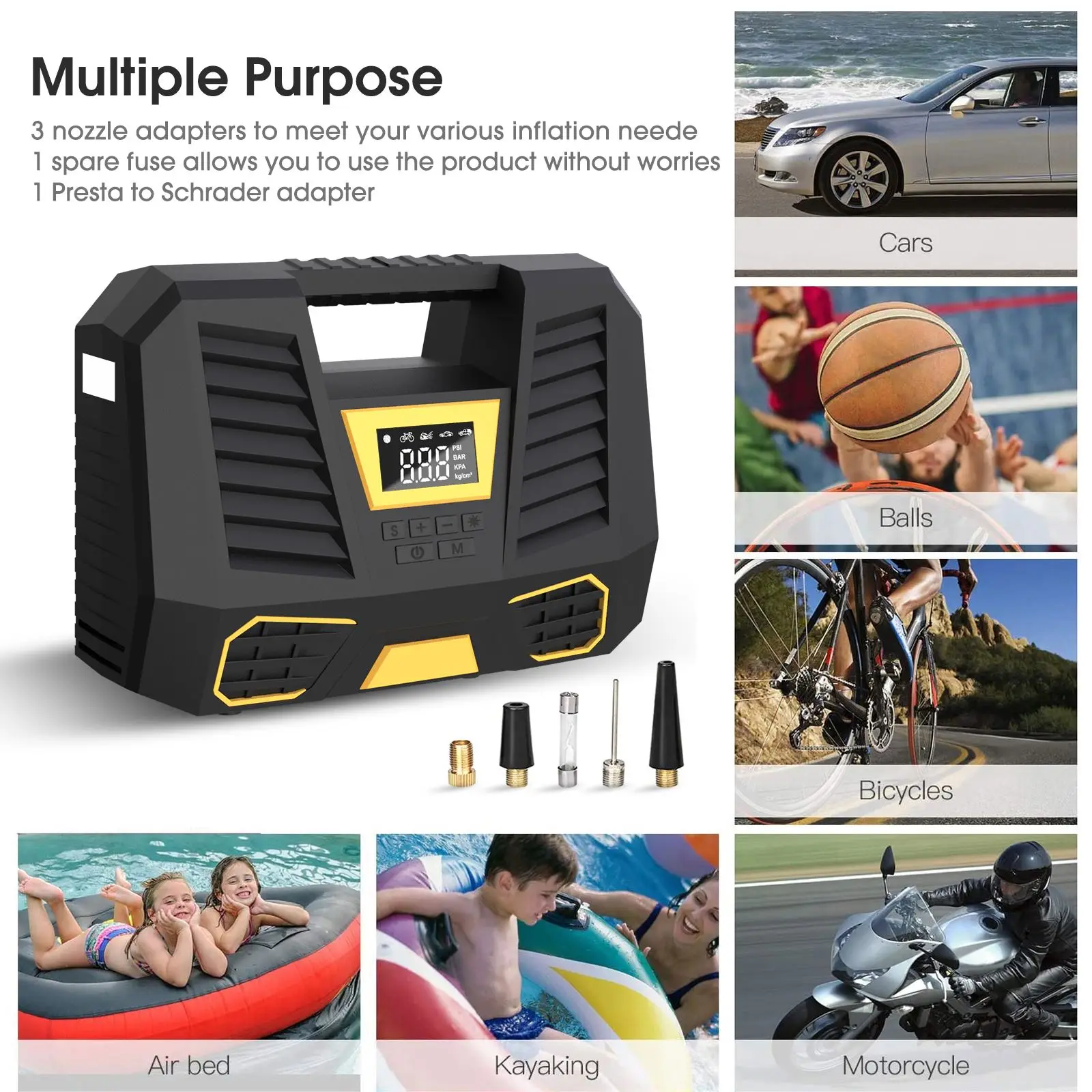 компрессор автомольный автомобильный компрeсор насос Компрессор с цифровым