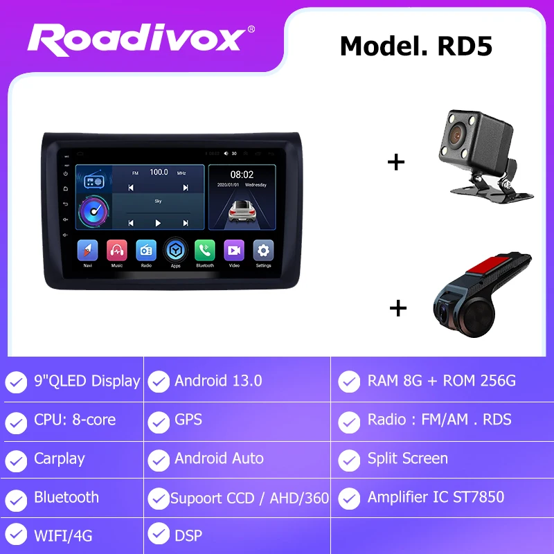

Автомагнитола roadivox на Android для Nissan NV350, 2012 г., 2024 г., стерео, GPS-навигация, видео, мультимедийный плеер, магнитофон