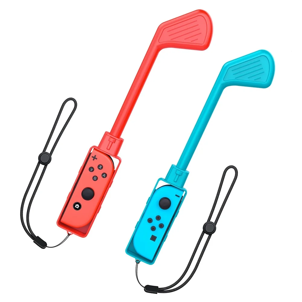 

2 Pack Golf Clubs for Switch Mario ,Super Rush Game, Handle with Hand Strap Game Accessories Grips Joy-Con