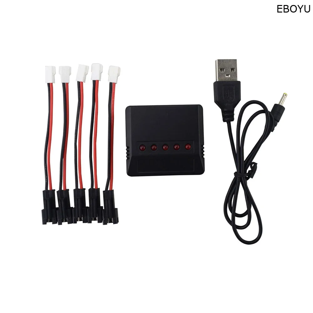 Зарядное устройство Lipo с зарядным устройством от 1 до 5 аккумуляторов + 5 шт. кабеля зарядного устройства для X5S, X5SC, S5C, X708, SS40, H42, FQ36, 9610E, 9604E, DE35, DE38, DE46, DE40