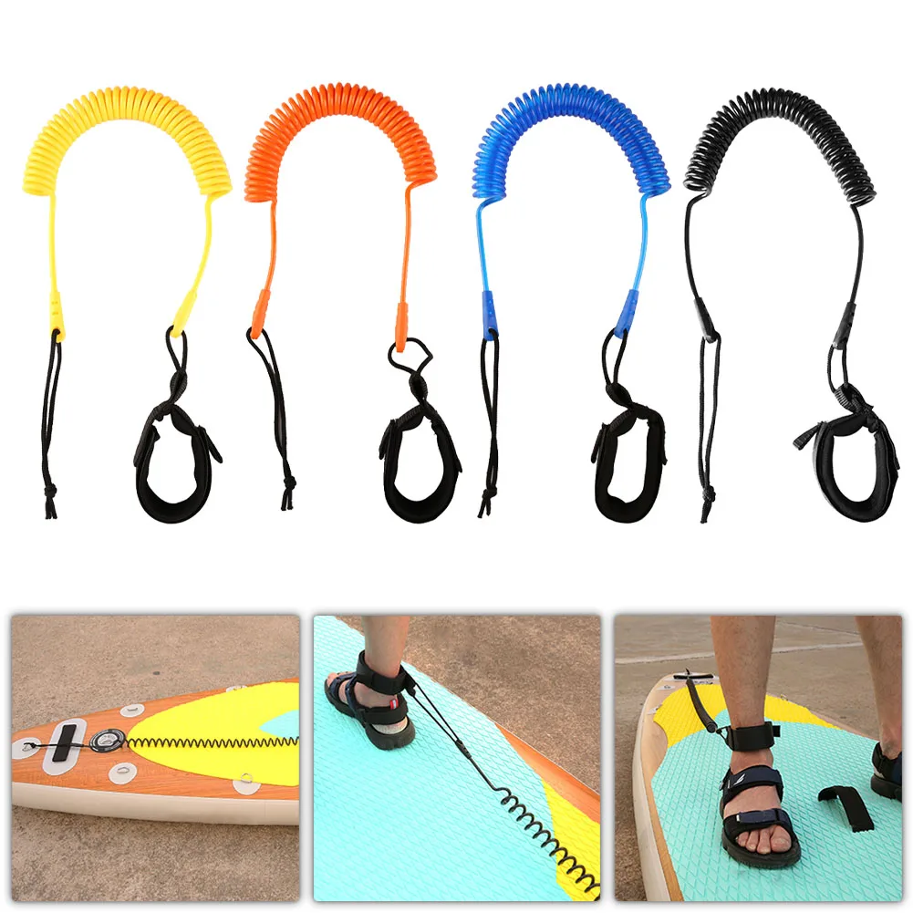 

Paddle Board Safety Legs Hot Sale 10ft Coiled SU P Leash Stand Up Paddle Board Surfboard Leash Leg Rope Foot Leg Accessories
