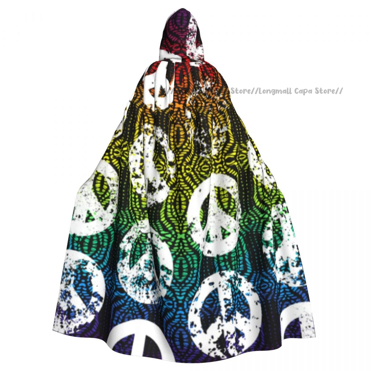 Халат с капюшоном для взрослых абстрактные мировые знаки плащ на Хэллоуин