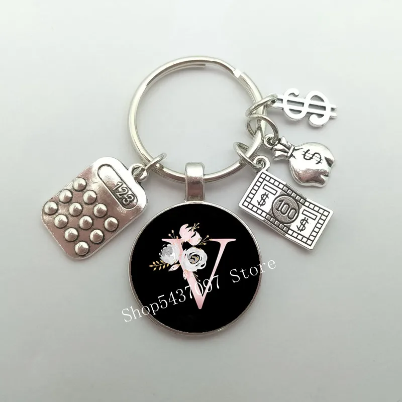 Женская модель брелок с надписью стеклянный для ключей кошелек изображением