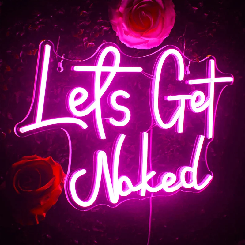 

Let's Get Naked Neon Signs for Bedroom Salon Home Led Neon Light for Wall USB Powered Led Neon Signs for Party Bedroom Decor