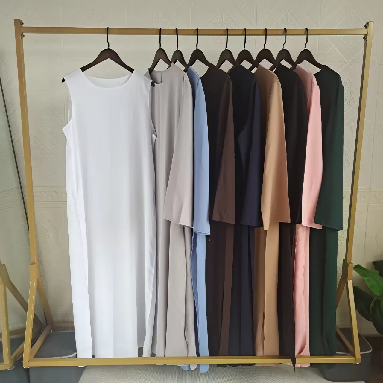 jilbab Muslim abaya 2 piece set Muslim Women Hijab Dress with inner dress  Abaya Long Khimar Ramadan Arab Islamic Clothes Robe
