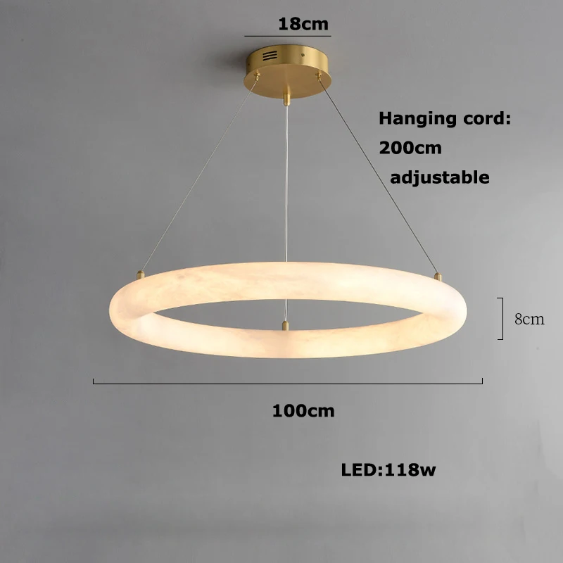 

Подвесная люстра с регулируемой яркостью, светильник из натурального мрамора для столовой