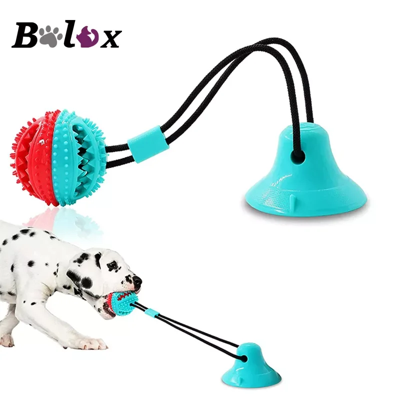 

NEW Dog Toys Silicon Suction Cup Tug Interactive Dog Ball Toy For Pet Chew Bite Tooth Cleaning Toothbrush Feeding Pet Supplies