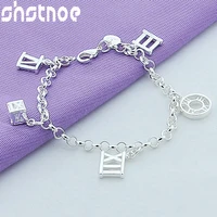 925 sterling silver roman letters bracelet for women party engagement wedding birthday gift fashion charm jewelry