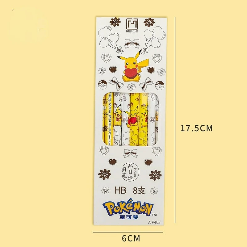 

Takara Tomy Pikachu Pokémon Elf 8 Pack Wood Pencil School Supplies