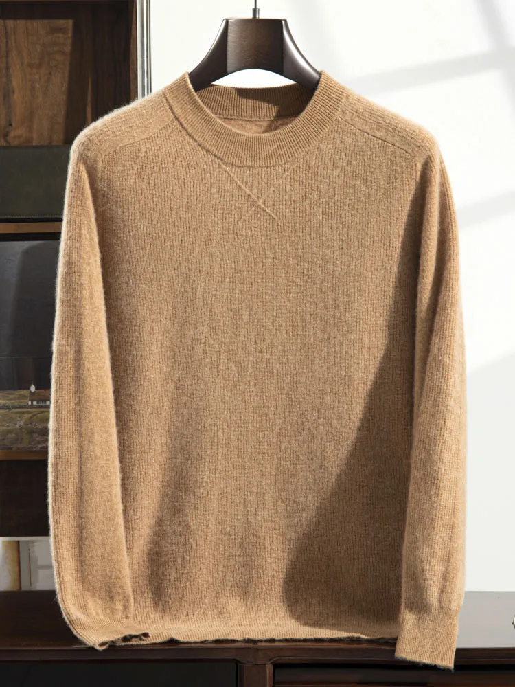 Осенний 100% чистый кашемировый свитер Мужской Свободный вязаный пуловер с