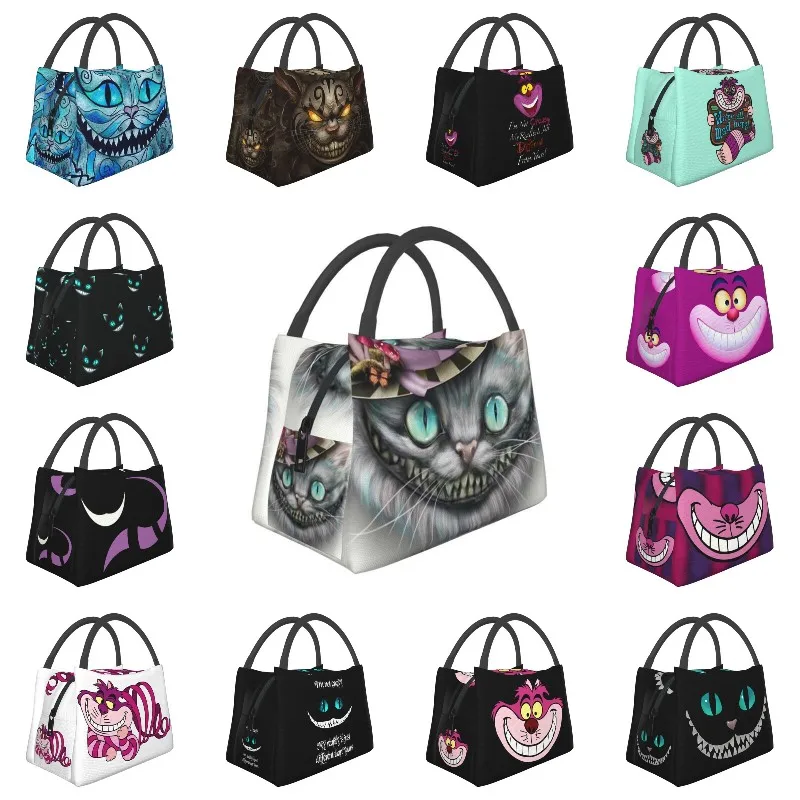 

Cheshires Cat Insulated Lunch Bag for Women Resuable Funny Cooler Thermal Lunch Box Office Picnic Travel