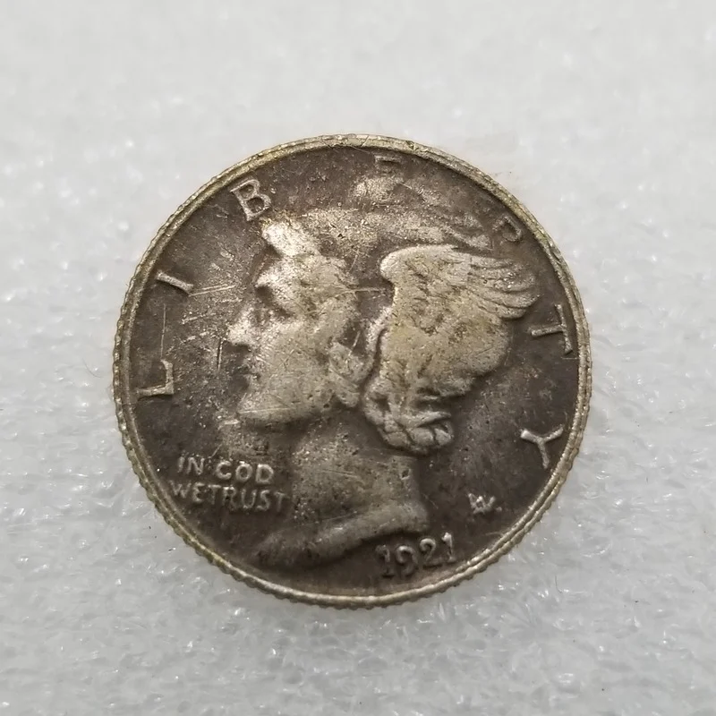 

American 1921 One Dime Brass Silver-plated Commemorative Collectible Coin Gift Lucky Challenge Coin
