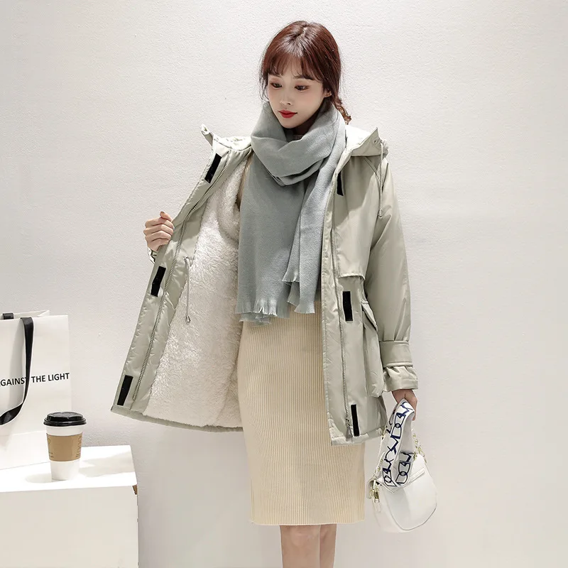 Women Parka Winter Coats Warmth Padded Jacket Hooded Jacket Plus Size Free Shipping Korean Fashion College Students Za New