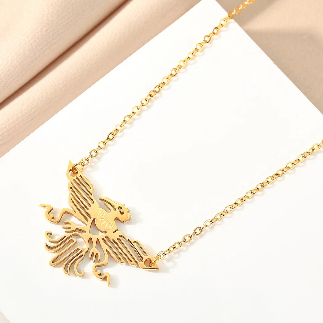 

CHENGXUN Hollow Eagle Pendant Necklace for Women Girls Stainless Steel Bird Charm Neck Chain Animal Jewelry Party Birthday Gift