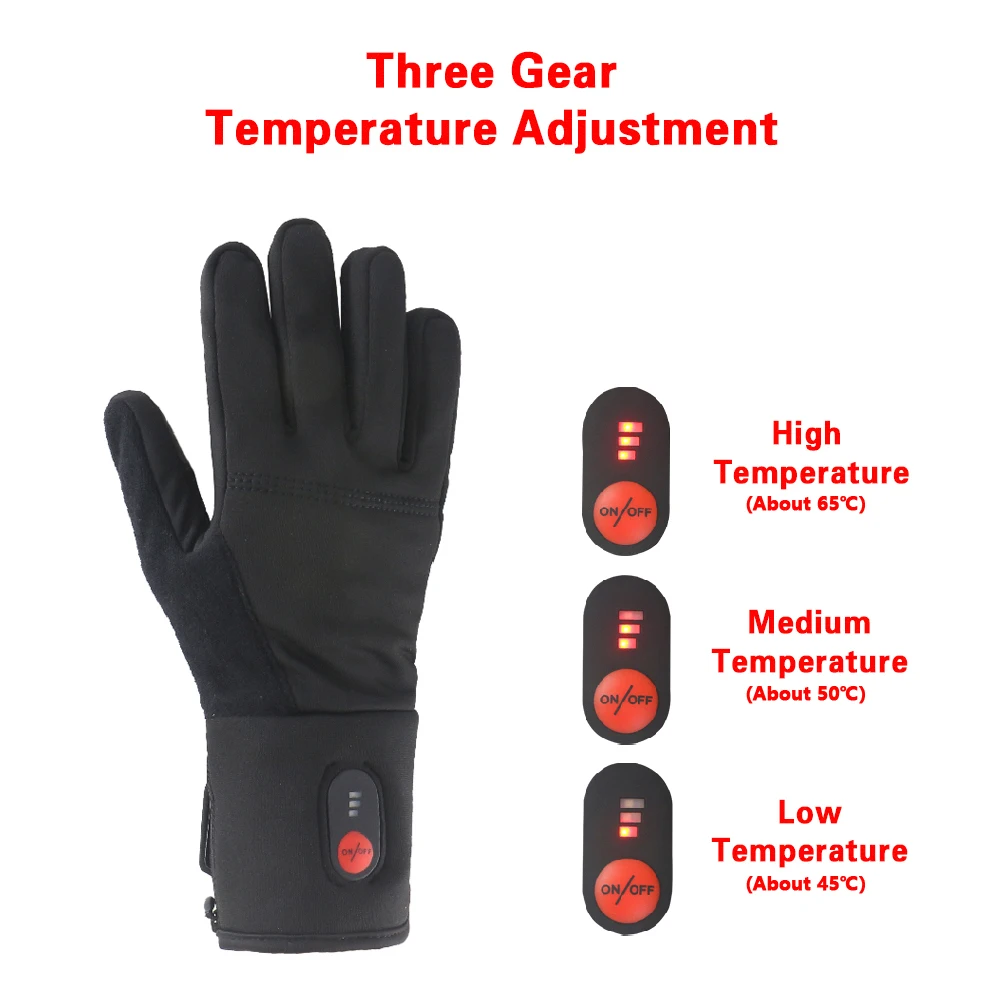 Electric Heated Gloves 2200MAH Rechargeable Battery Outdoor Sports Motorcycle Bicycle Riding Skiing Touch Screen Heating Gloves enlarge