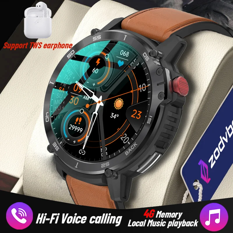 Smart Watch Men 4G ROM 1G RAM 1.60" Display Voice Calling Sport Watches Local Music Playback IP68 Waterproof Smartwatch 2023 New