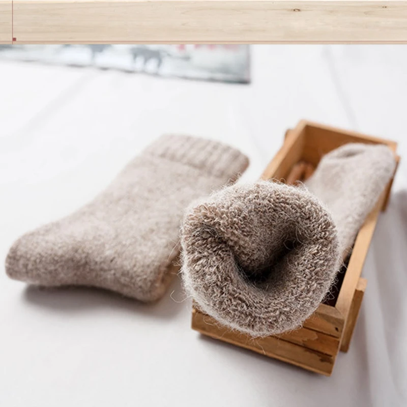 10 Pair High-Grade Winter Warm Men Women Super Thick Real Wool Thermal Socks Middle Unisex Cashmere Snow Socks